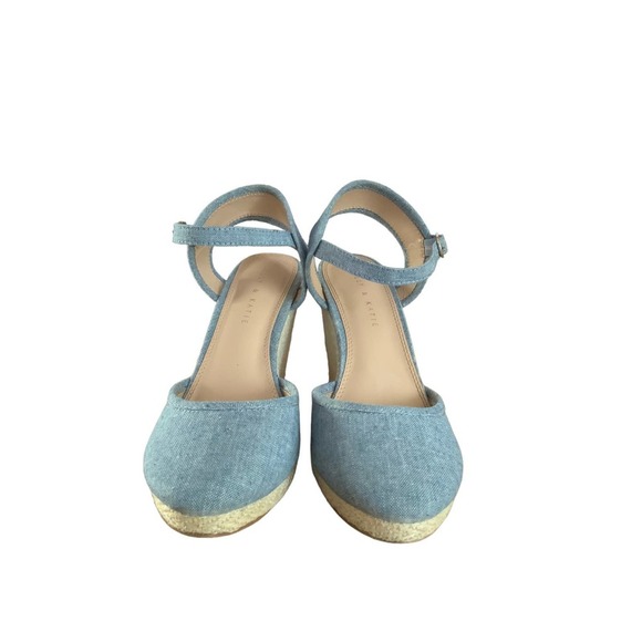 Kelly and Katie Miroven Blue Espadrille Wedge Sandals Size 8.5M - Picture 2 of 9